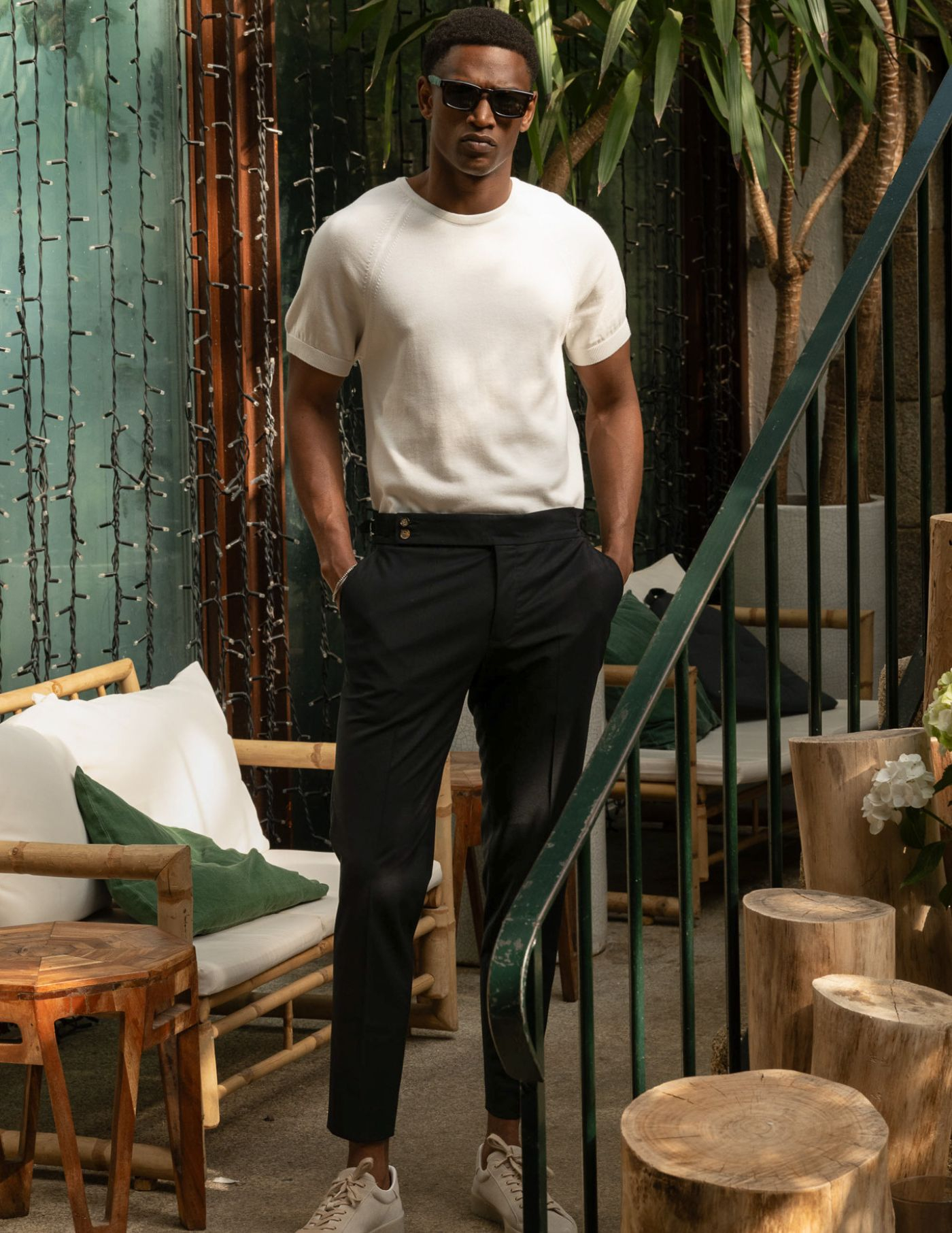 CALÇA DE ALFAIATARIA CINTURA SUBIDA PRETA