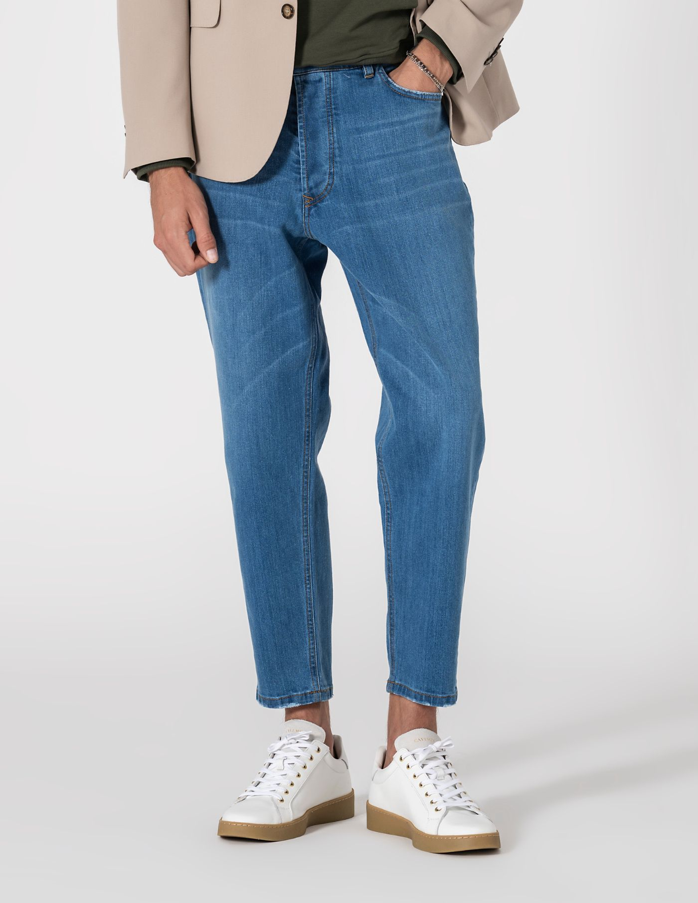 CALÇA DE GANGA CROPPED FIT MID