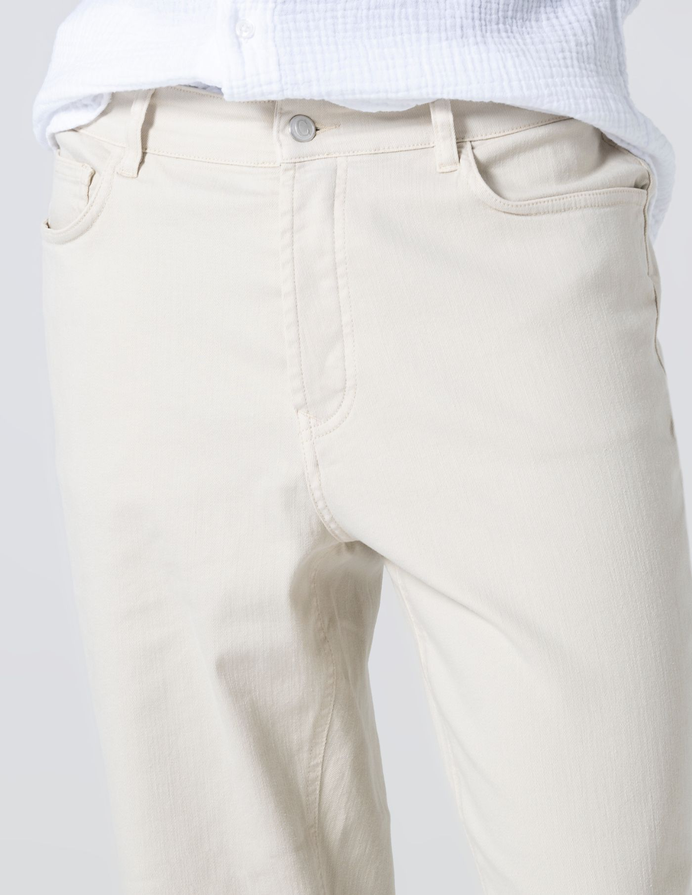 CALÇA DE SARJA RINGUE CROPPED FIT BEGE