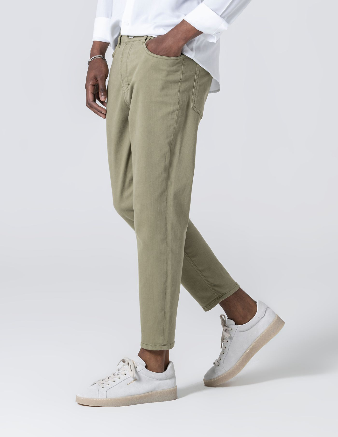 CALÇA DE SARJA RINGUE CROPPED FIT VERDE