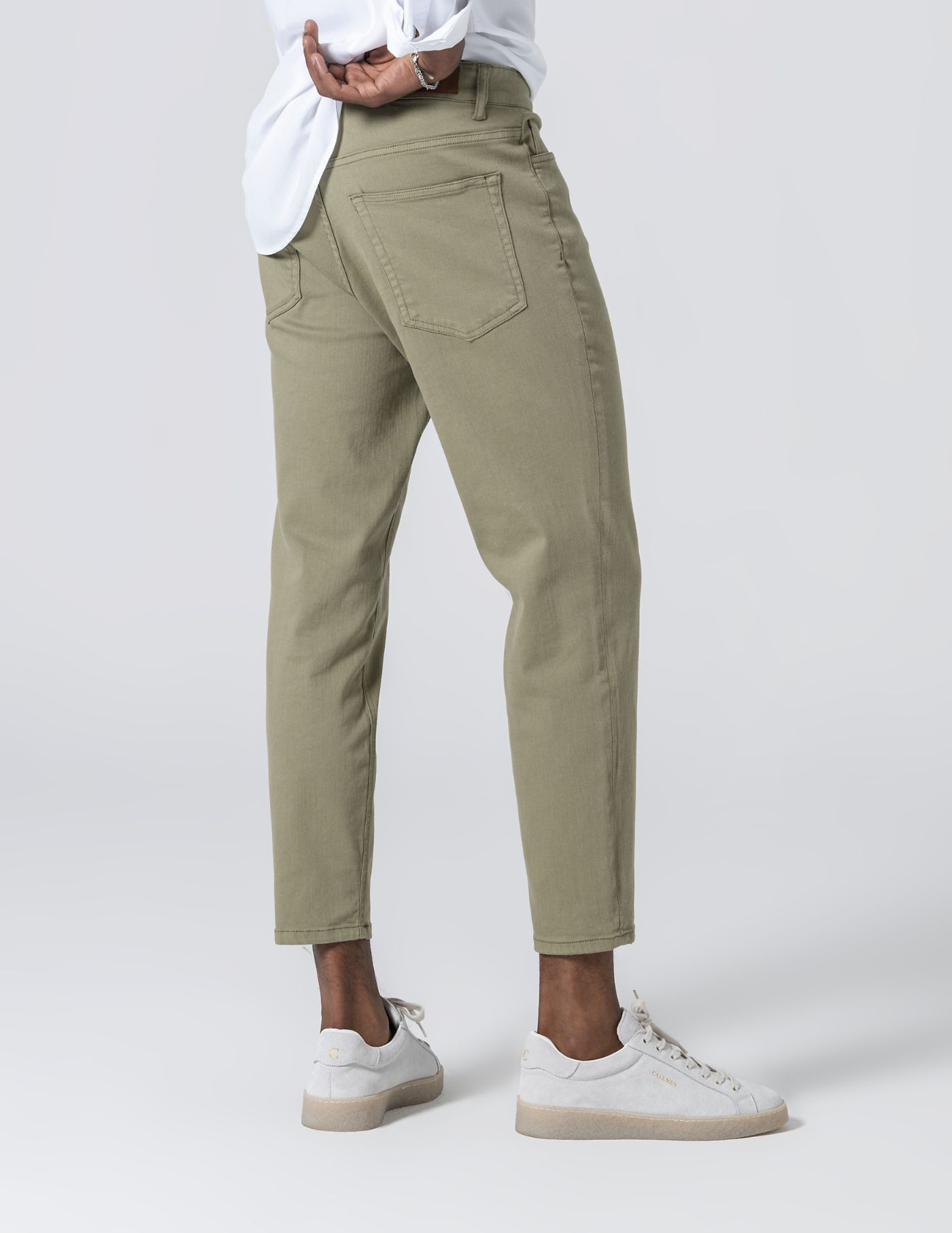 CALÇA DE SARJA RINGUE CROPPED FIT VERDE