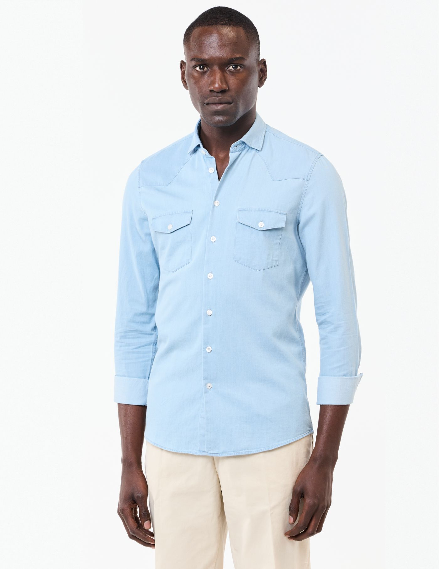 CAMISA DE GANGA COM BOLSOS 