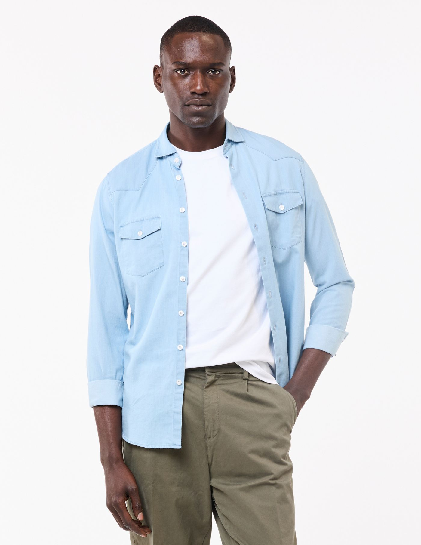 CAMISA DE GANGA COM BOLSOS 