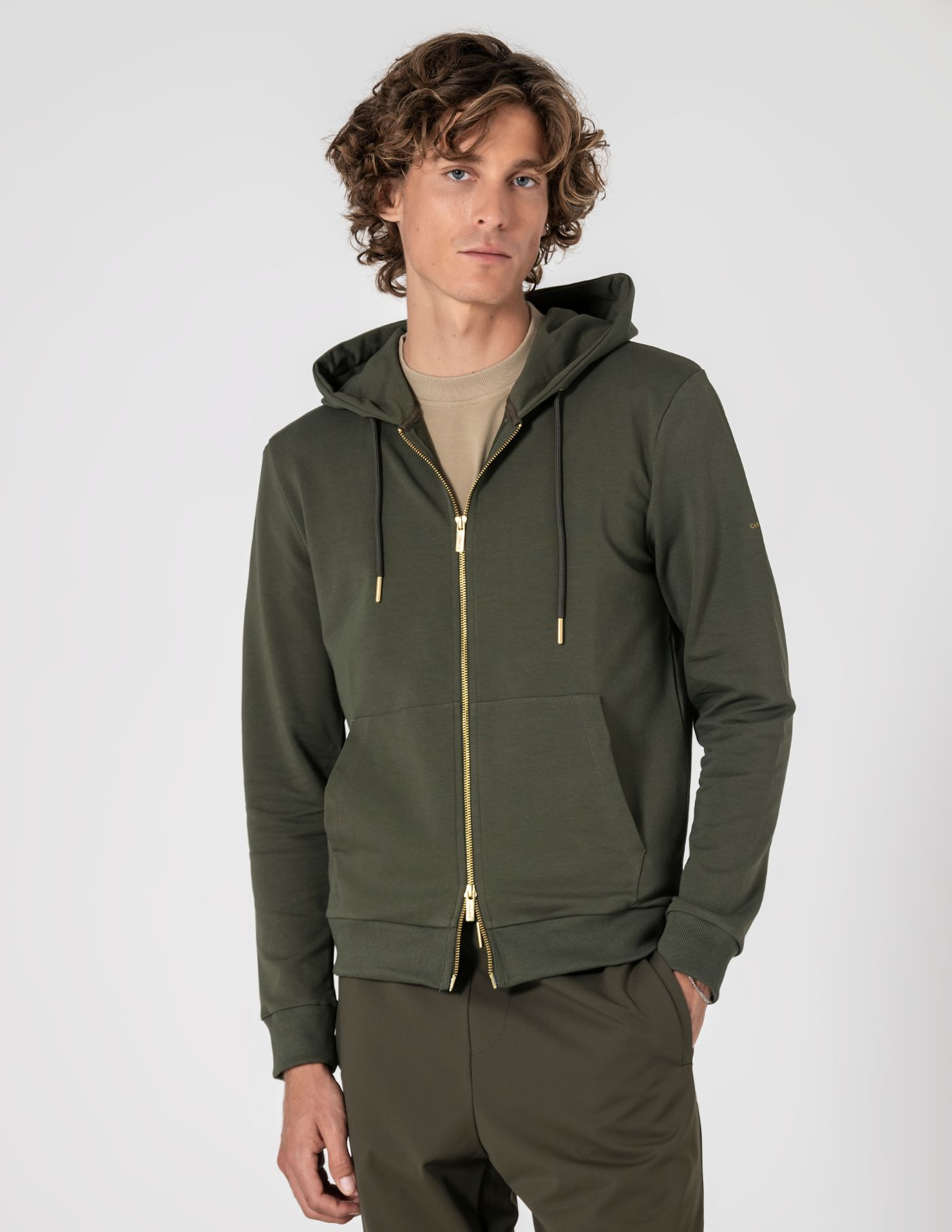  CASACO DE FELPA COM CAPUZ DUPLO CURSOR VERDE