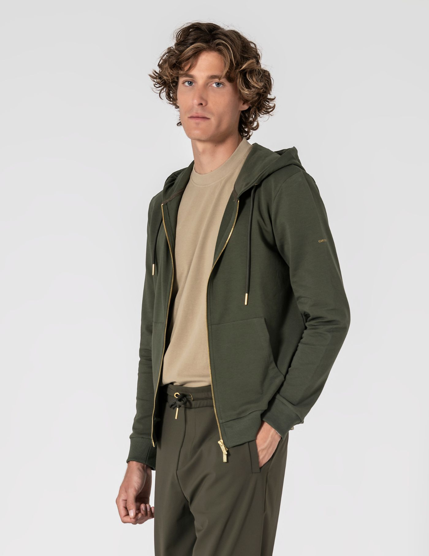  CASACO DE FELPA COM CAPUZ DUPLO CURSOR VERDE