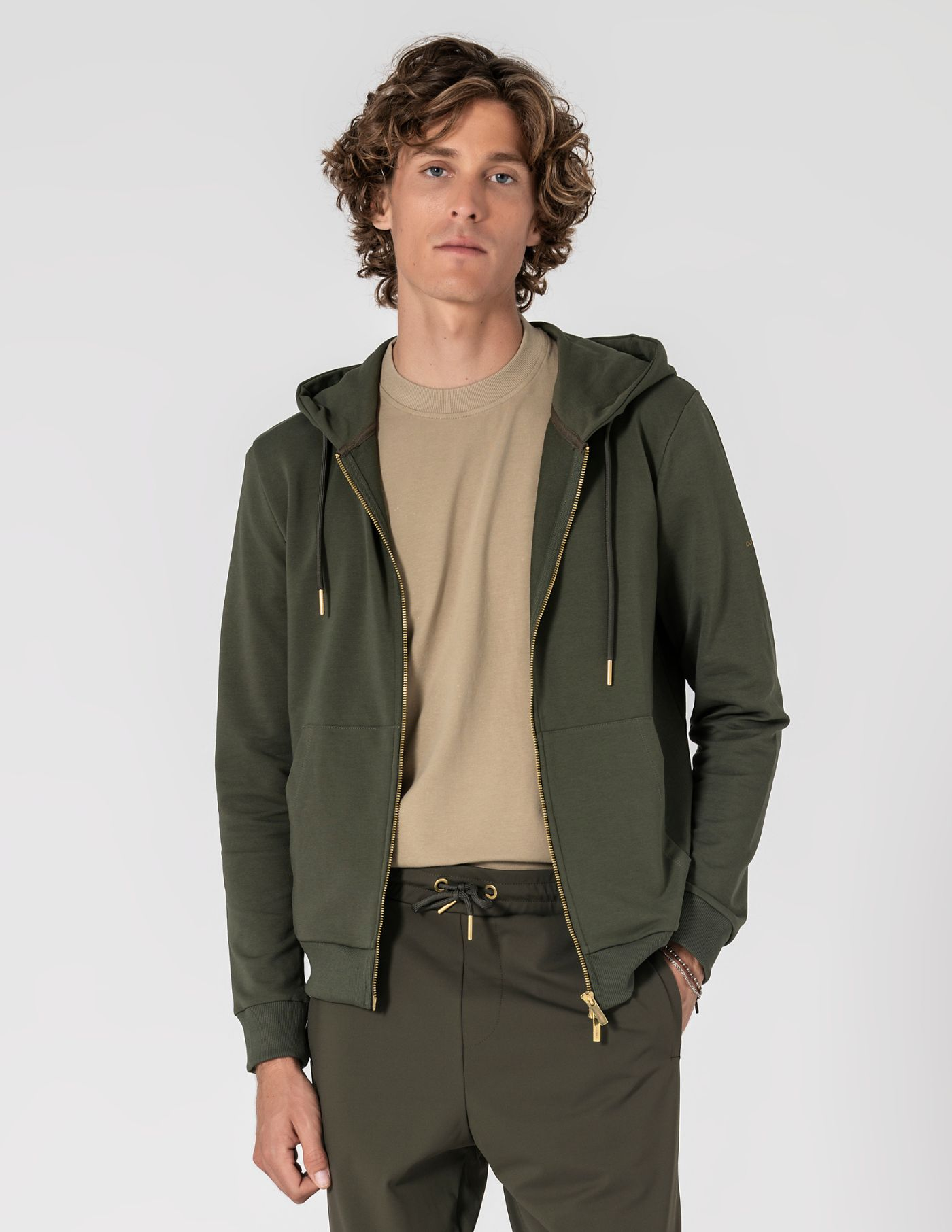  CASACO DE FELPA COM CAPUZ DUPLO CURSOR VERDE