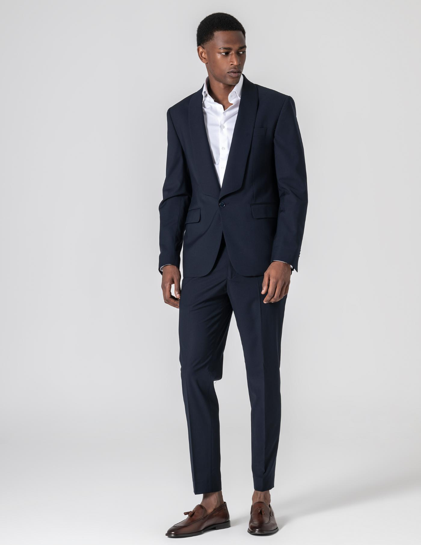 FATO SLIM FIT MIDNIGHT BLUE LAPELA SHAWL