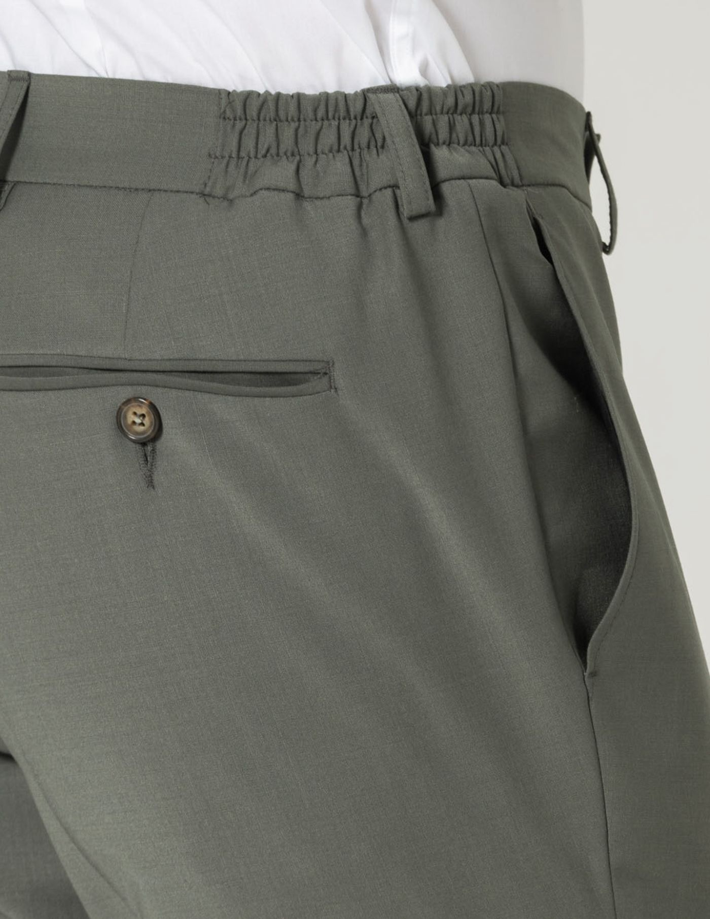 FATO SLIM FIT VERDE SECO (PICK STITCH)