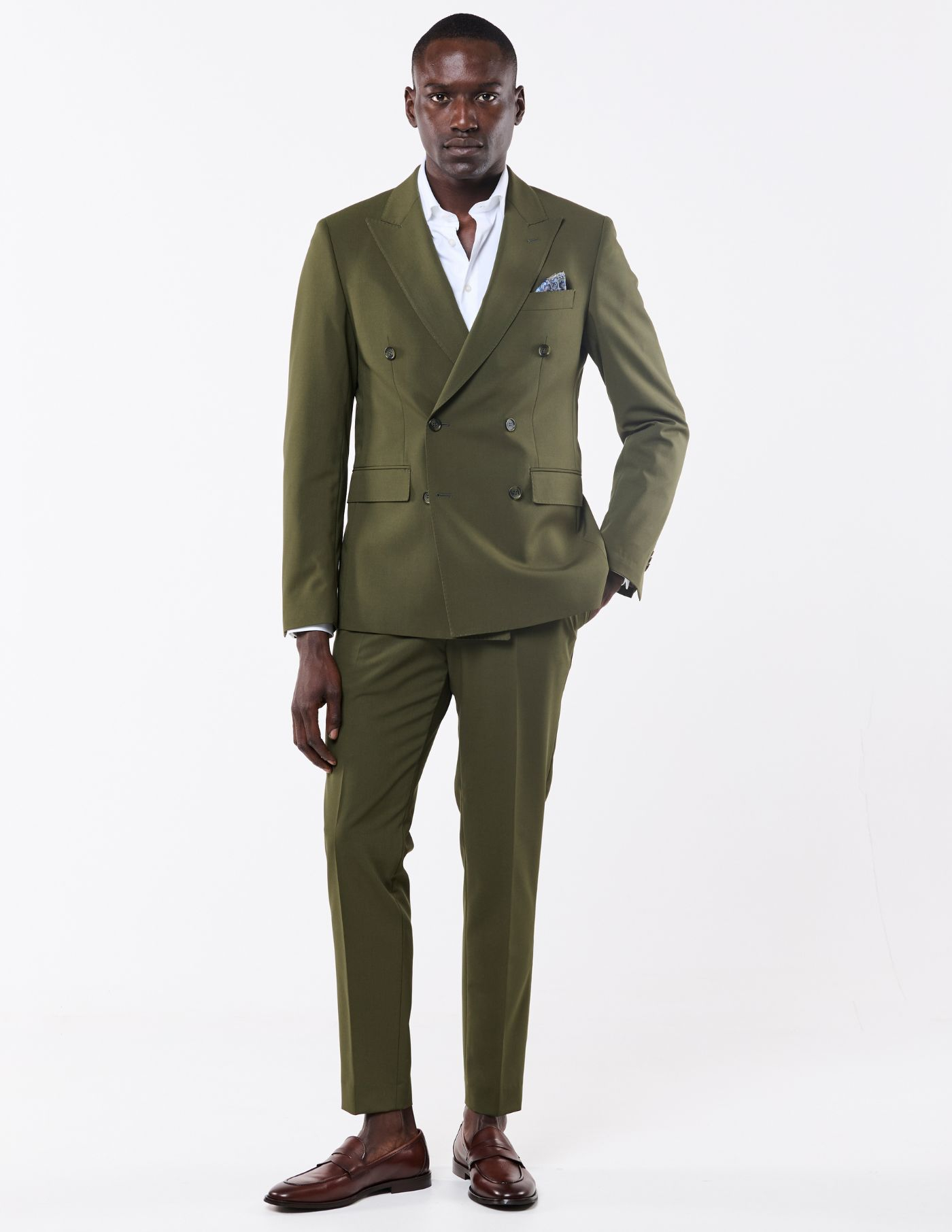 FATO TRESPASSE SLIM FIT VERDE OLIVA (PICK STITCH)