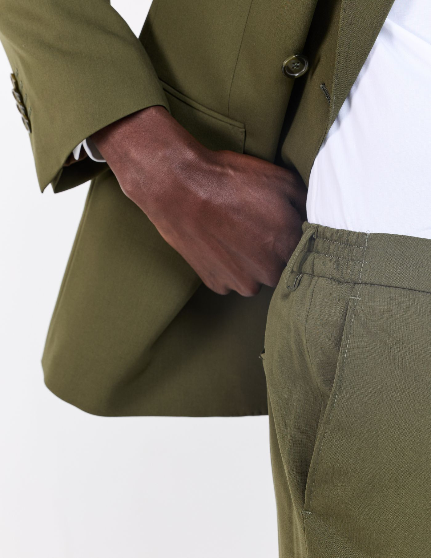 FATO TRESPASSE SLIM FIT VERDE OLIVA (PICK STITCH)