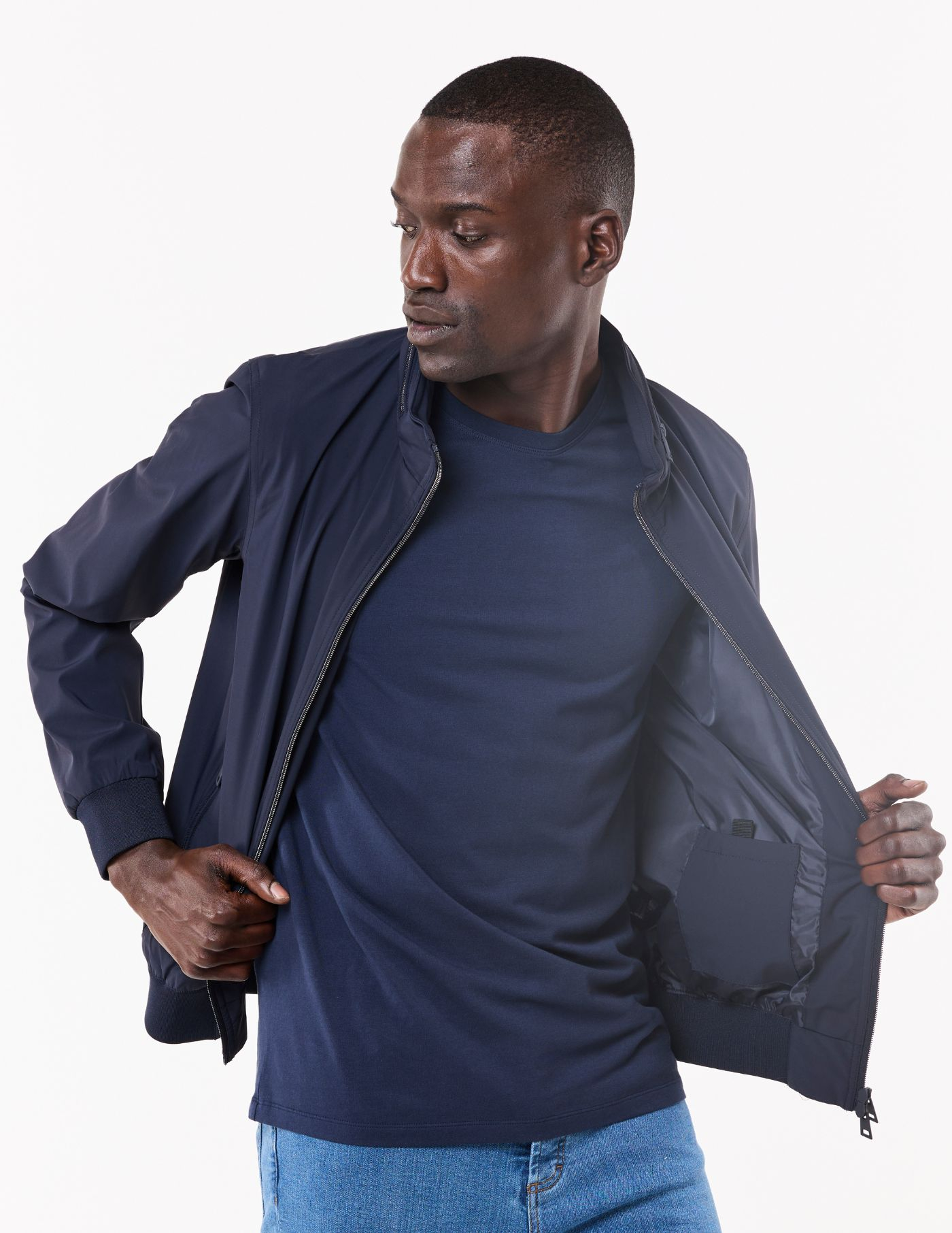 CASACO PARKA TECIDO TÉCNICO AZUL MARINHO