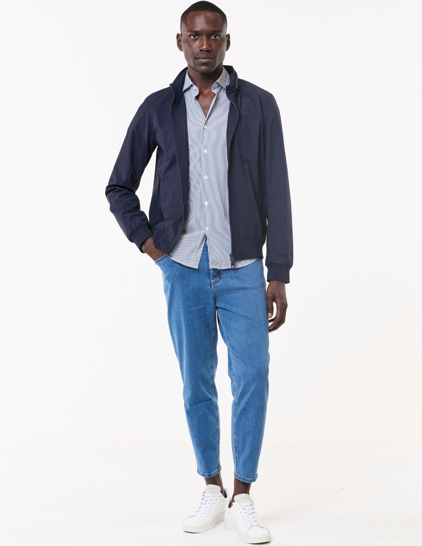 CASACO PARKA TECIDO TÉCNICO AZUL MARINHO