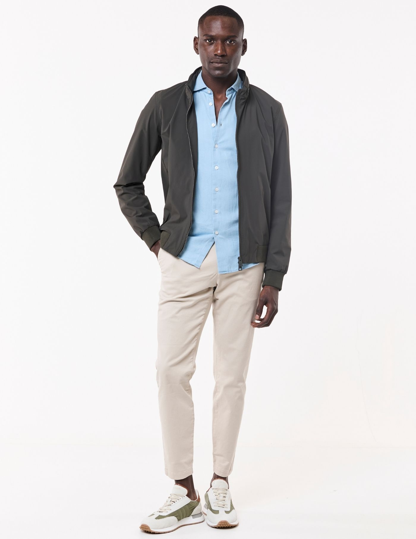 CASACO PARKA TECIDO TÉCNICO VERDE