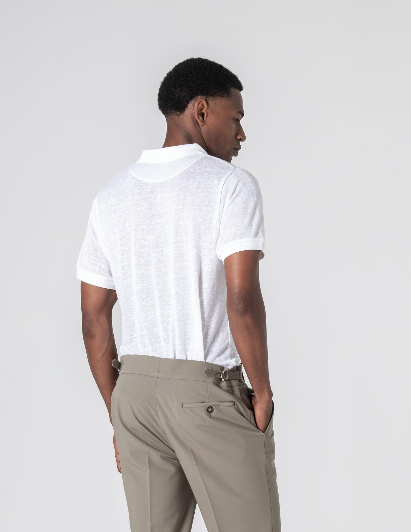 POLO DE LINHO SLIM FIT BRANCO