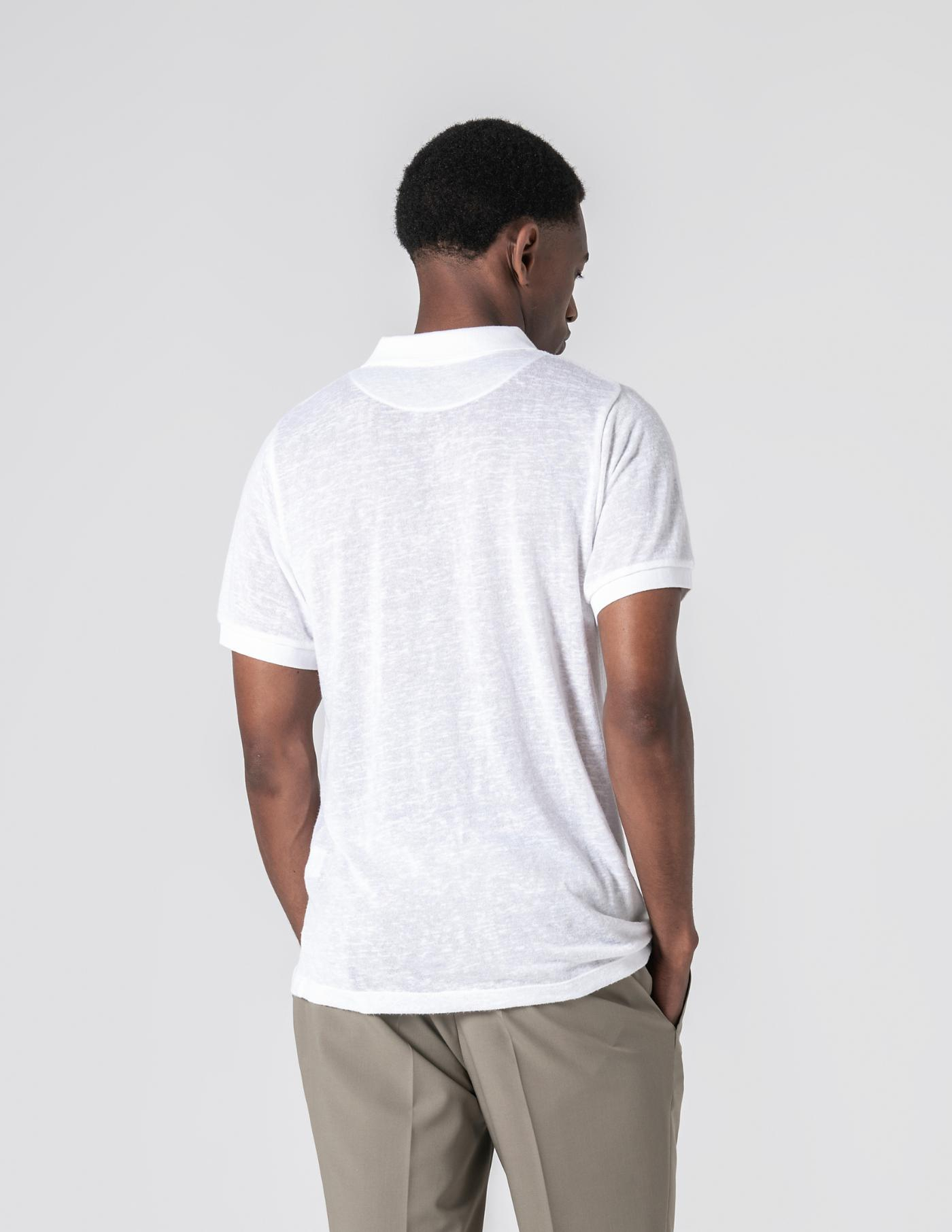POLO DE LINHO SLIM FIT BRANCO