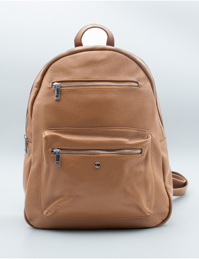 MOCHILA EM PELE CAMEL