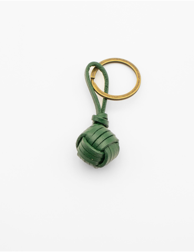 PORTA-CHAVES EM PELE VERDE
