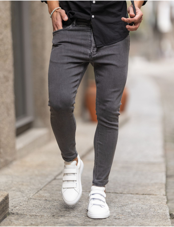 CALÇA DE GANGA SLIM FIT CINZENTO