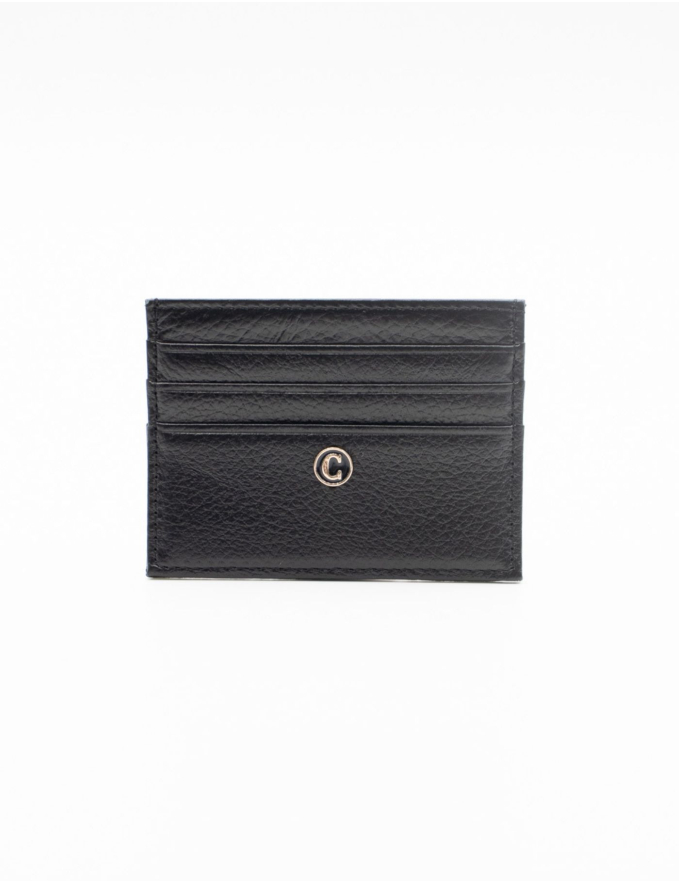 PORTA-CARTÕES EM PELE PRETO