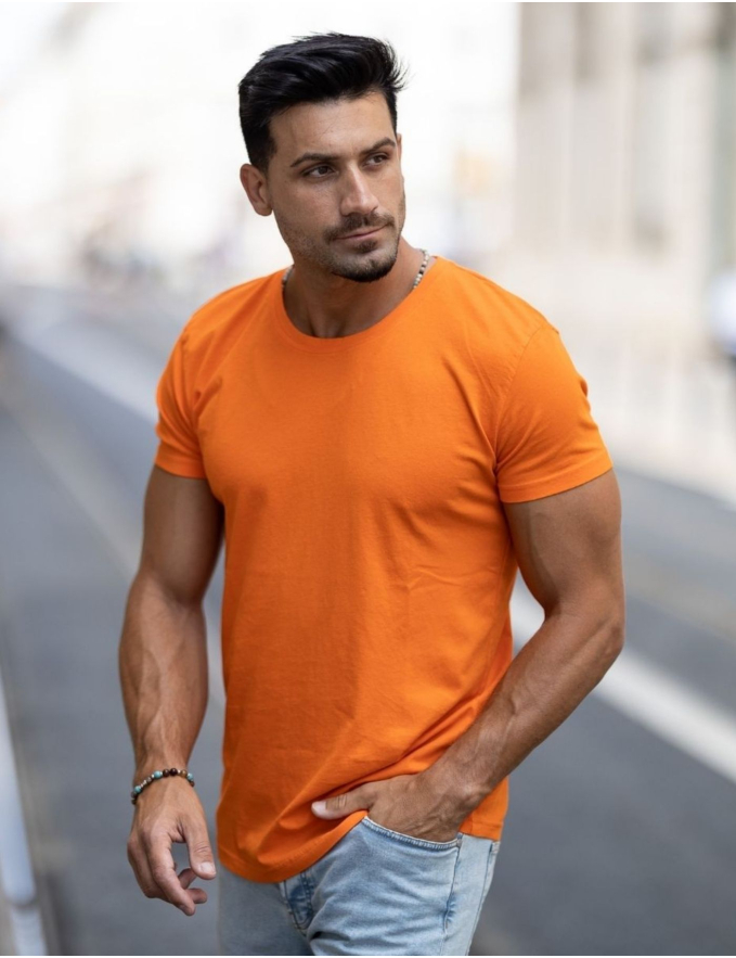 T-SHIRT DE ALGODÃO LARANJA