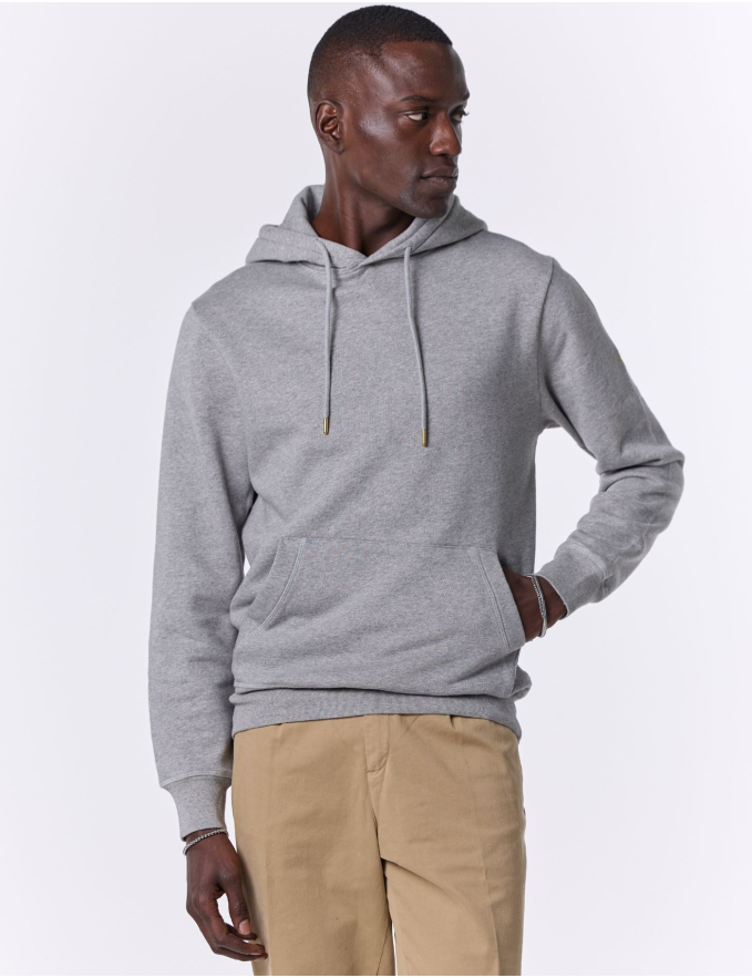 HOODIE DE ALGODÃO CINZA MESCLA