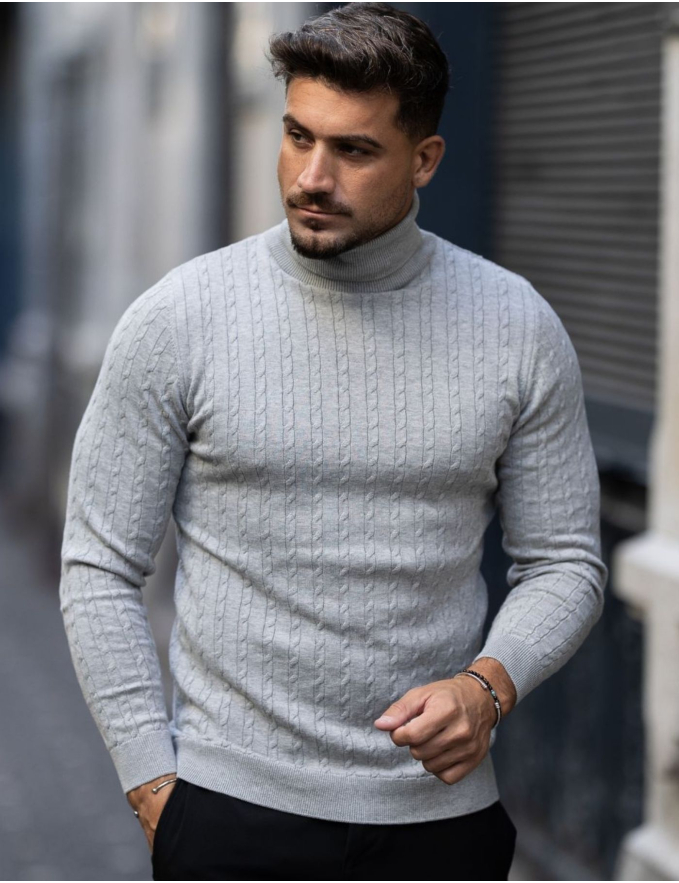 GOLA ALTA ENTRANÇADA CINZA