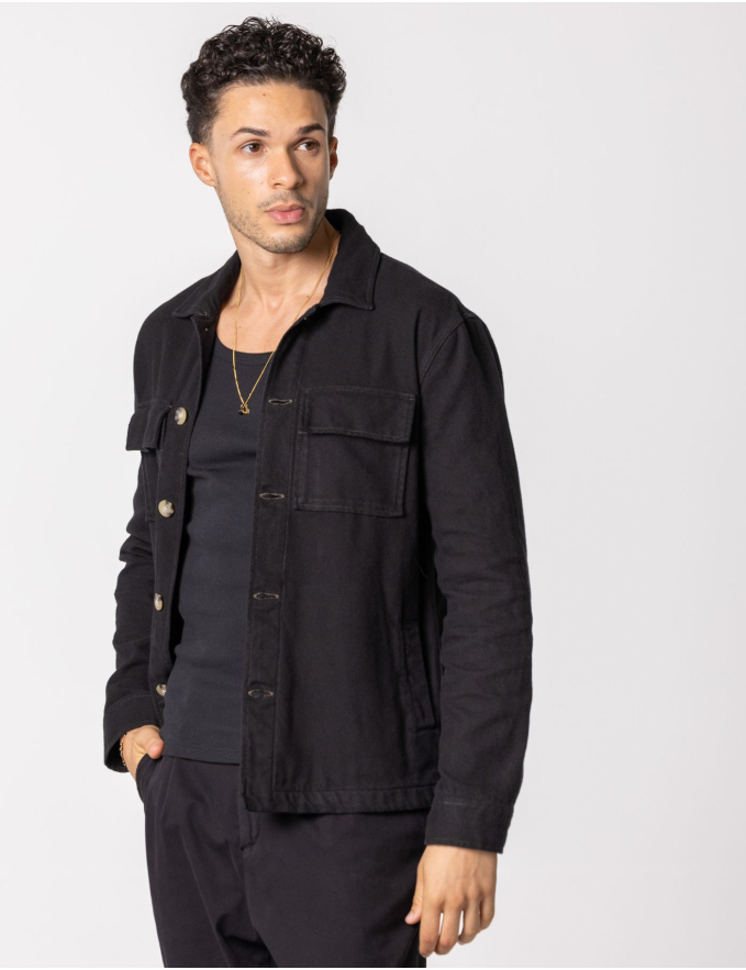 CASACO DE FLANELA PRETO