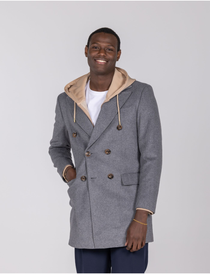 SOBRETUDO DE LÃ TRESPASSE CINZA