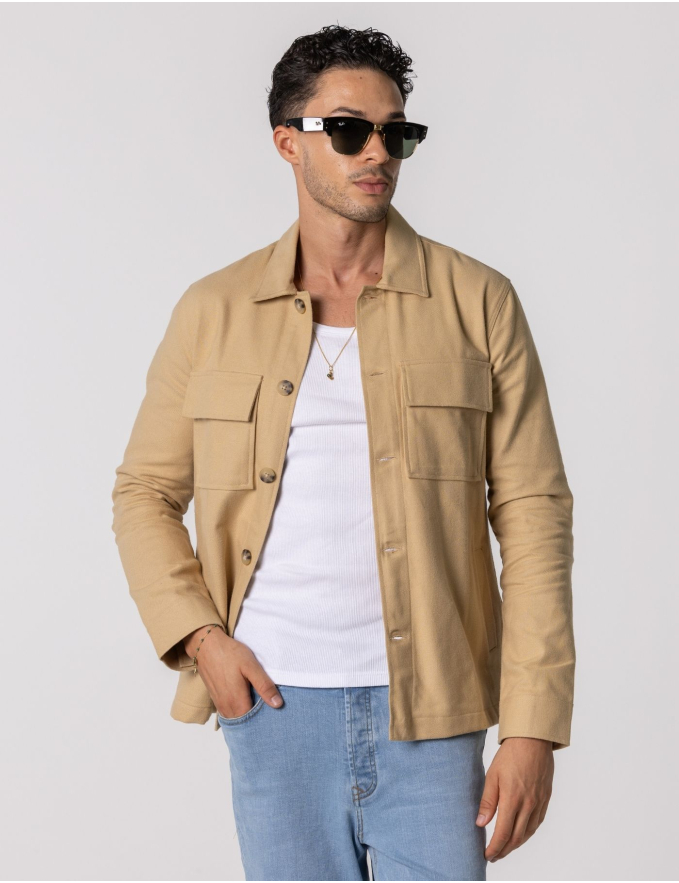 CASACO DE FLANELA BEGE