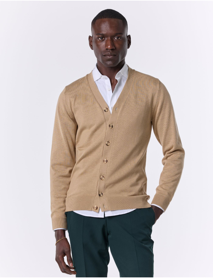 CARDIGAN DE MALHA BEGE