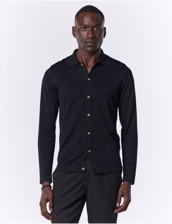 CAMISEIRO DE MALHA PRETO