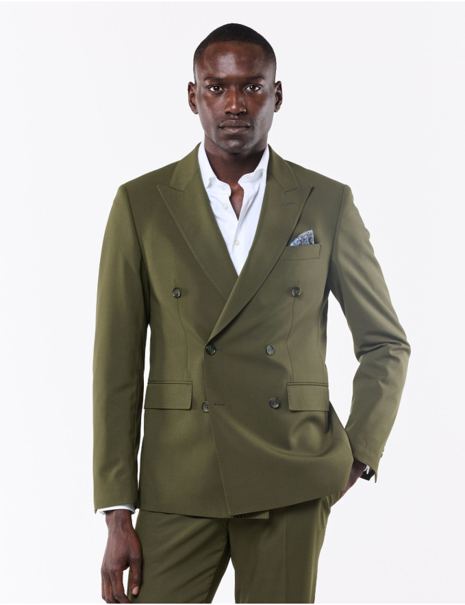 FATO TRESPASSE SLIM FIT VERDE OLIVA (PICK STITCH)