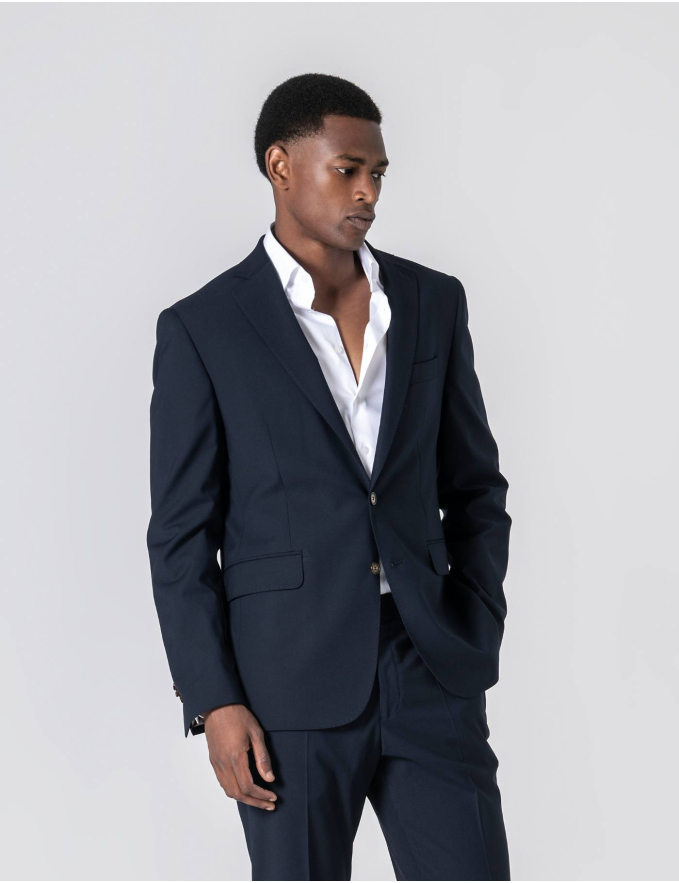 FATO SLIM FIT AZUL ESCURO (PICK STITCH)