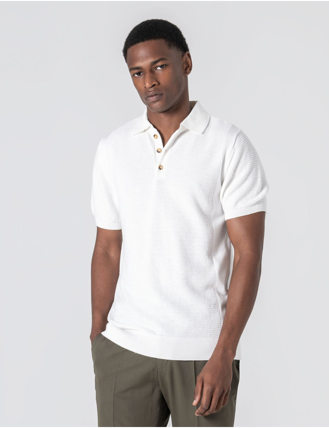 POLO TRICOT ESTRUTURADO BRANCO