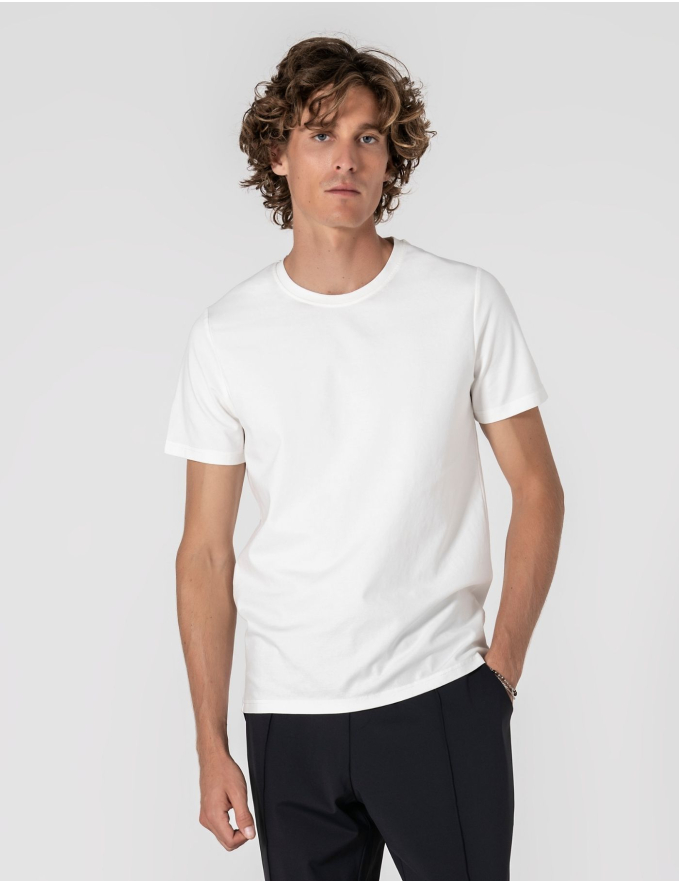 T-SHIRT DE ALGODÃO E POLIAMIDA BRANCA