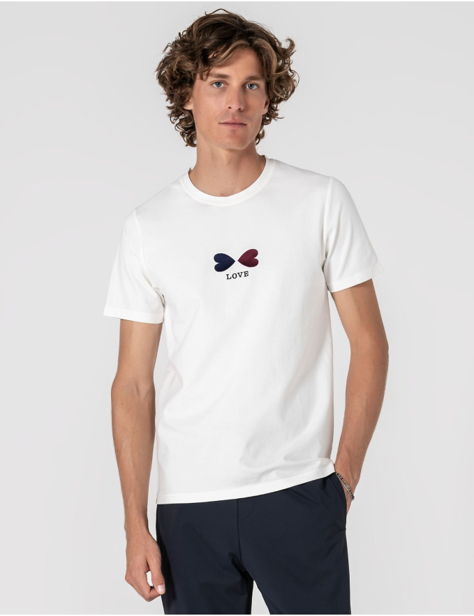 T-SHIRT DE ALGODÃO E POLIAMIDA LOVE