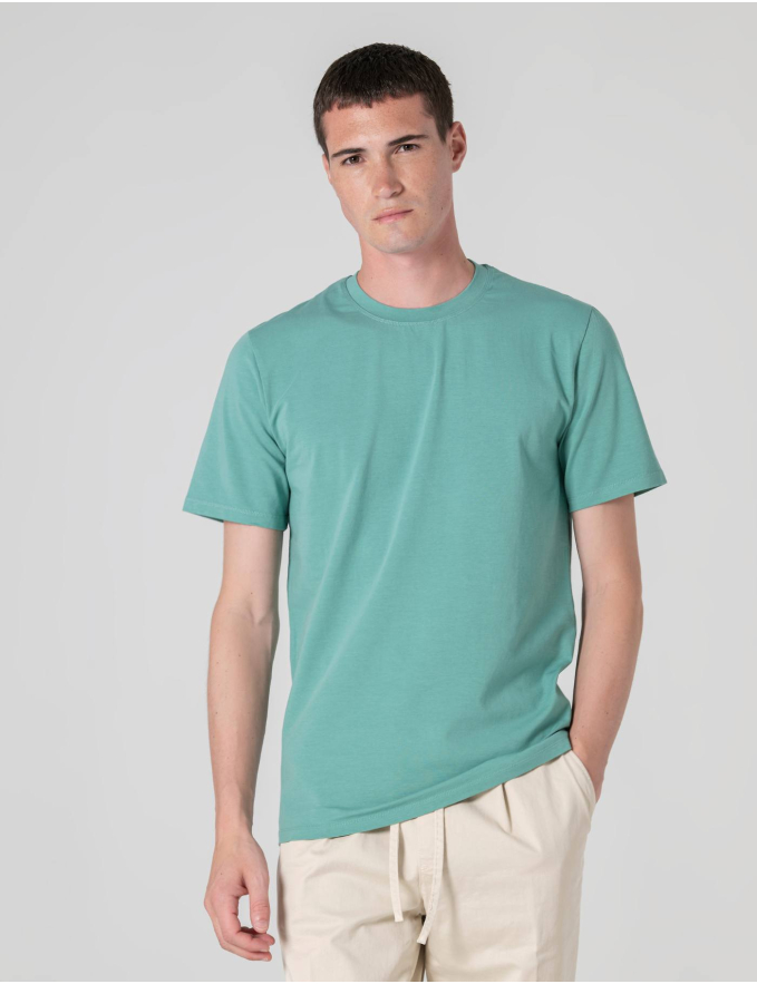  T-SHIRT DE ALGODÃO STRETCH PISTÁCIO