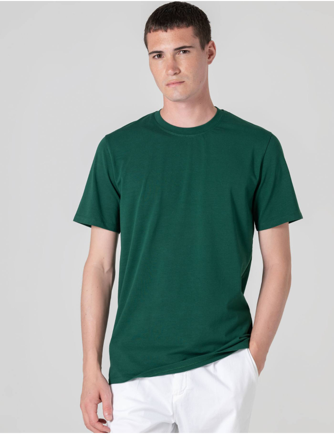  T-SHIRT DE ALGODÃO STRETCH VERDE ROYAL