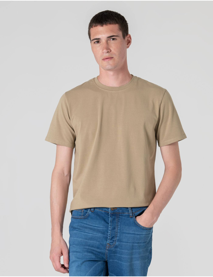 T-SHIRT DE ALGODÃO STRETCH VERDE SECO