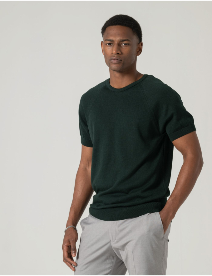 T-SHIRT TRICOT VERDE ESCURO