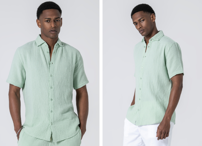 CAMISA MUSSELINA PISTÁCIO CAMISA MUSSELINA PISTÁCIO