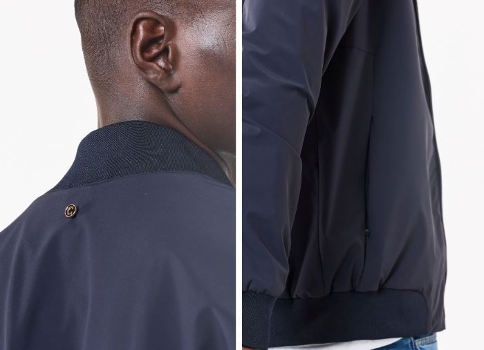 CASACO BOMBER TECIDO T&Eacute;CNICO AZUL MARINHO