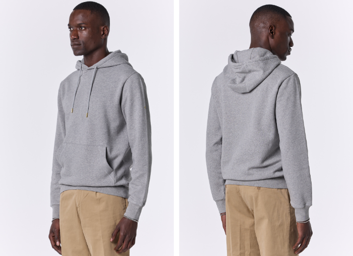 HOODIE DE ALGOD&Atilde;O CINZA MESCLA