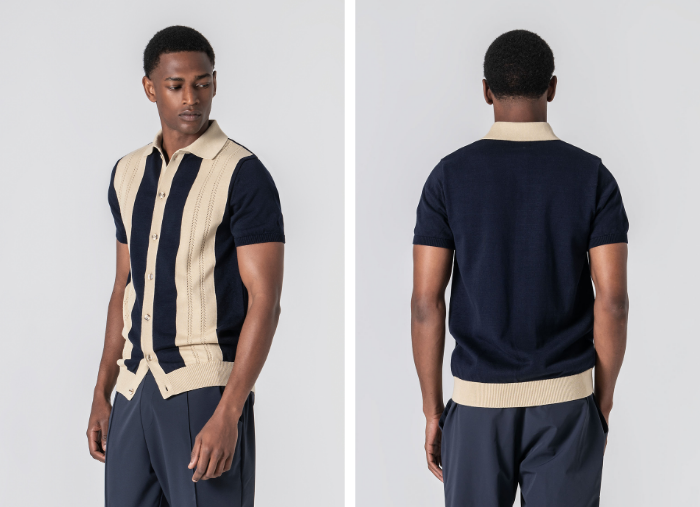 POLO CAMISEIRO BICOLOR PONTO CROCHÉ POLO CAMISEIRO BICOLOR PONTO CROCHÉ