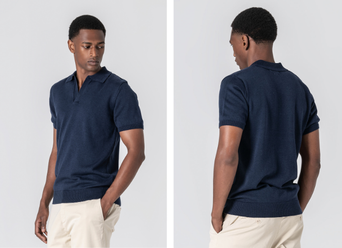 POLO DE MALHA EM BICO AZUL MARINHO POLO DE MALHA EM BICO AZUL MARINHO