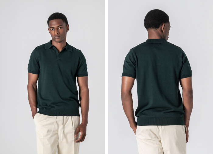 POLO DE MALHA EM BICO VERDE