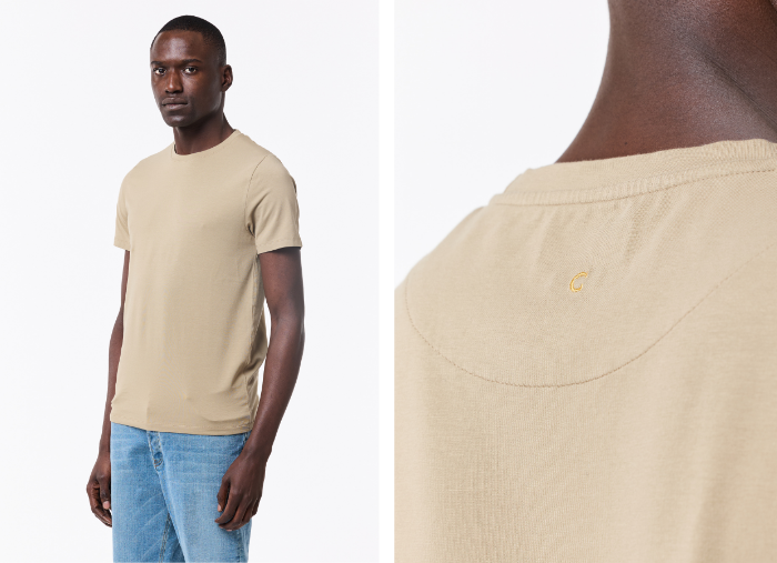 T-SHIRT DE ALGODÃO STRETCH VERDE SECO T-SHIRT DE ALGODÃO STRETCH VERDE SECO