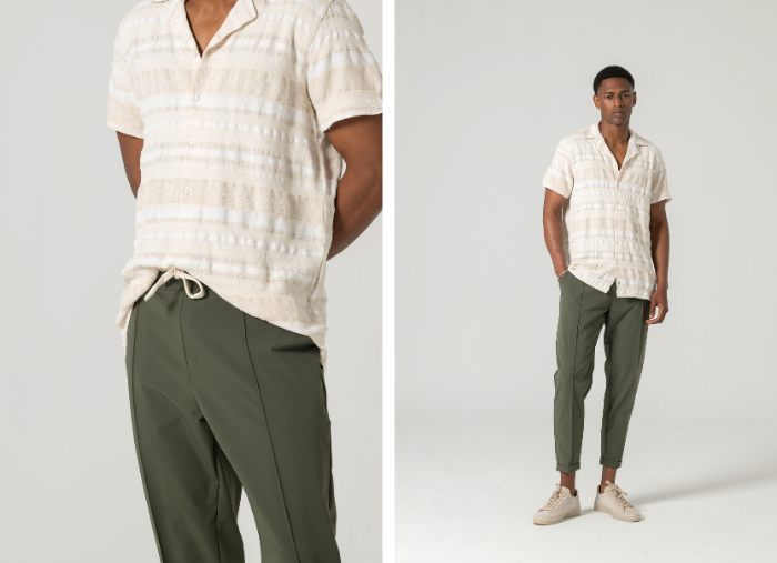 CAMISA HAVAIANA PADRÃO ÉTNICO BEGE CAMISA HAVAIANA PADRÃO ÉTNICO BEGE