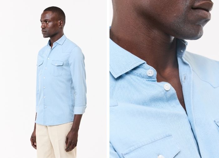 CAMISA DE GANGA COM BOLSOS 