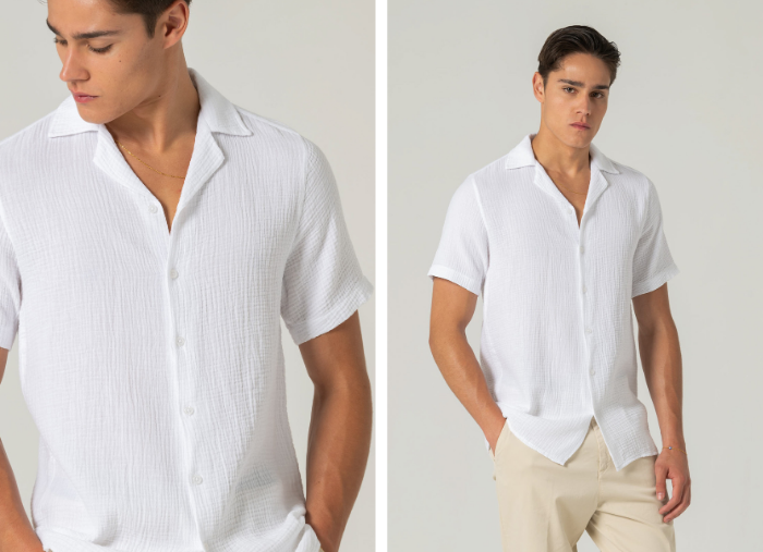 CAMISA HAVAIANA MUSSELINA BRANCA CAMISA HAVAIANA MUSSELINA BRANCA